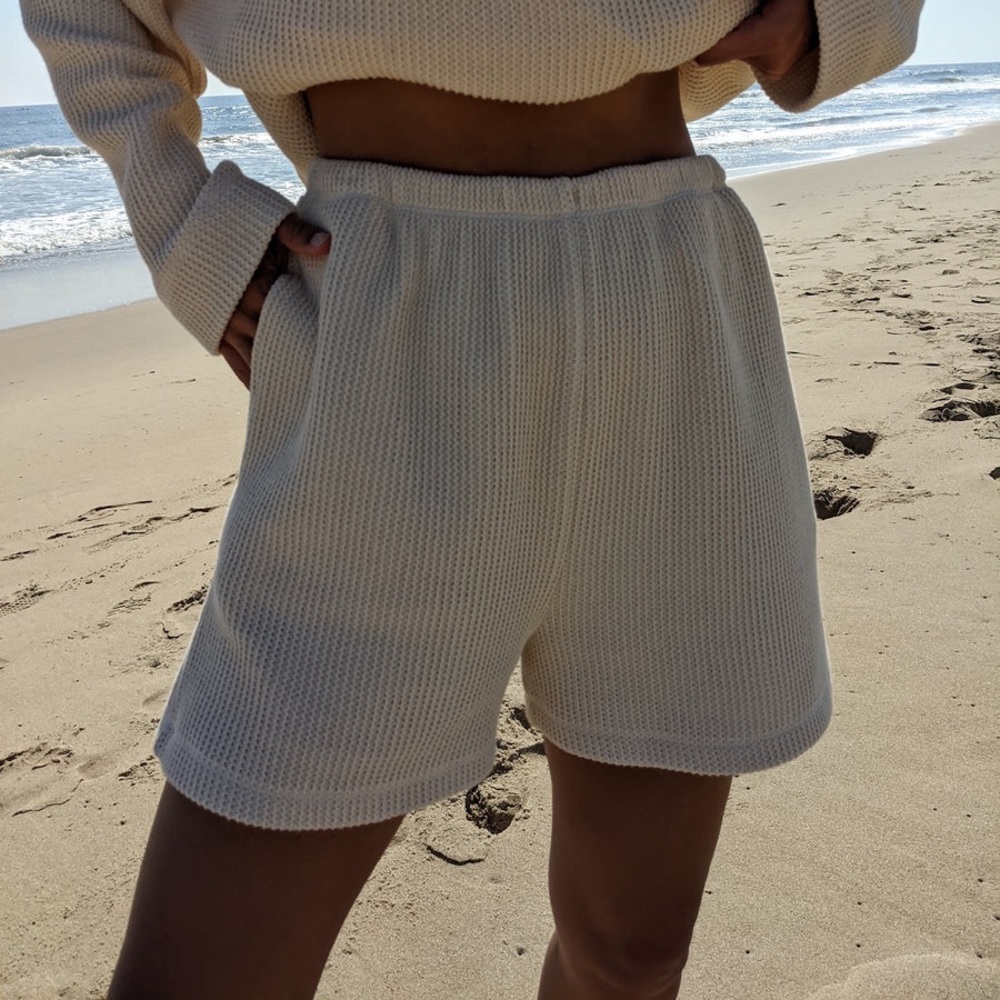 Na Nin Oat Chloe Cotton Knitted Rib Shorts size small